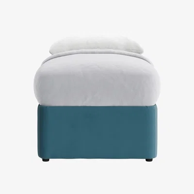 Loaf Bottoms Up Ottoman Bed, Single (Teacup Teal Clever Velvet)
