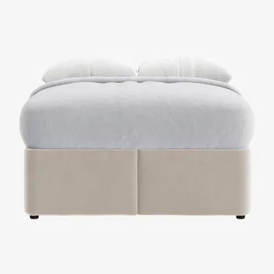 Loaf Bottoms Up Ottoman Bed, Double (Warm Dough Clever Velvet)