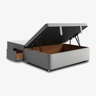 Marks & Spencer M&S  Half End Ottoman 2 Small Drawer Divan - 5FT - Light Grey, Light Grey,Mink,Silver,Grey,Silver Grey,Navy,Natural,Charcoal,Mid Grey