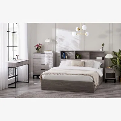 Downtown Julian Bowen Bali Ottoman Storage Bedframe - Grey Oak - 90cm Single In GreyOak