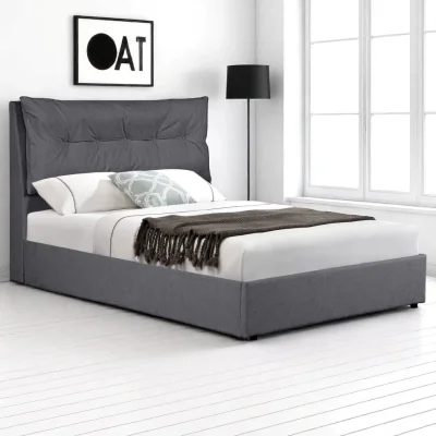 OAT Home Prestbury Upholstered Ottoman Storage Bed, Charcoal / King 5ft - 150x200cm