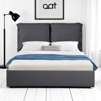 OAT Home Chester Upholstered Ottoman Storage Bed, Charcoal / King 5ft - 150x200cm