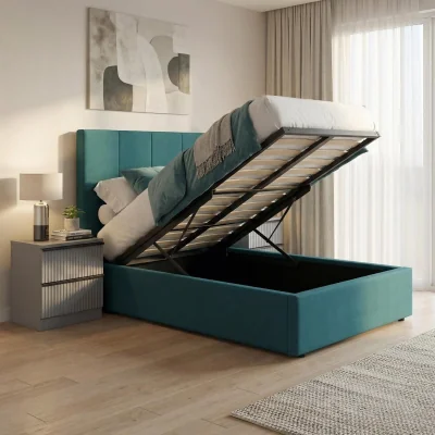 The Range FWStyle Hoscar Single Ottoman Bed Frame Underbed Storage - Teal