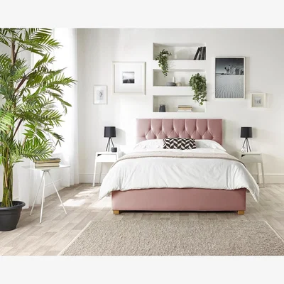 The Range Catherine Lansfield Boutique Ottoman Storage Bed - Blush / King