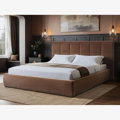 The Range Mika Chocolate Velvet Ottoman Bed - Brown
