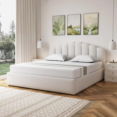 The Range Ranson Fabric 180cm Superking Ottoman Bed Frame - Beige - Beige