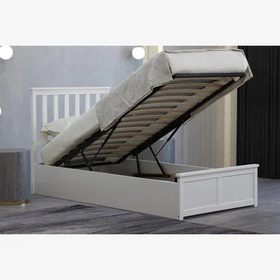 The Range Wooden Ottoman Bed With Storage - White / 28kg / No / Single