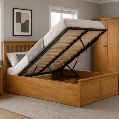 The Range Aspen Single Ottoman Bed  - Oak