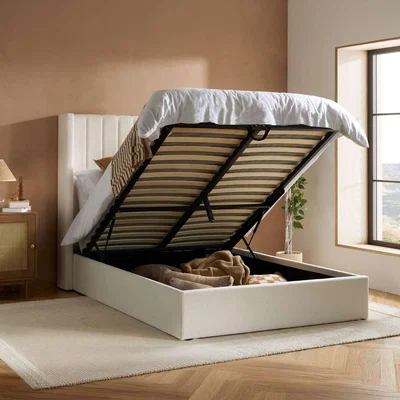 The Range Maisey Ottoman White Boucle Bed Birlea Double or King - White
