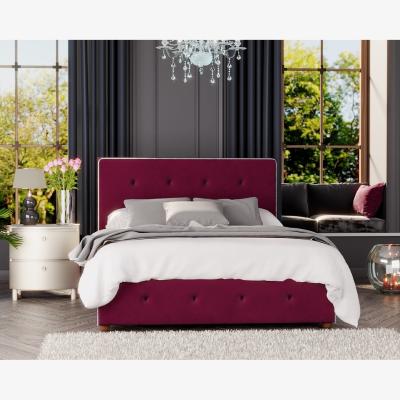 The Range Hesper Ottoman Storage Bed, Plush Velvet Fabric - Berry / Double