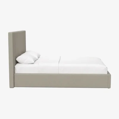 The Range FWStyle Small Double Ottoman Bed Frame Beige Underbed Storage - Beige