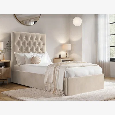 The Range Milan Single Ottoman Bed - Beige