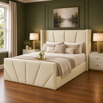 The Range Luxury Upholstered Austin Storage Bed - Yellow / Superking