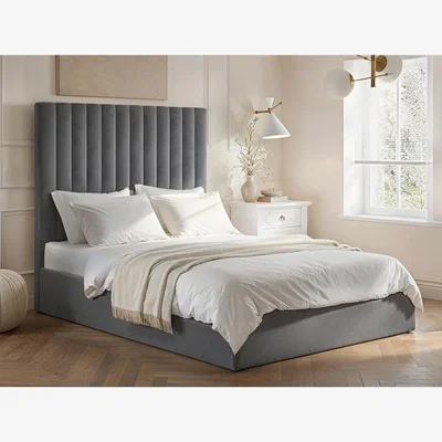 The Range Everley Fabric Ottoman Bed Double Grey - Grey