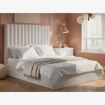The Range Everley Boucle Ottoman Bed Cream - Cream