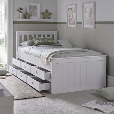 The Range 3ft Single,White Wood Wooden 6 Drawer Storage Bed Frame - White