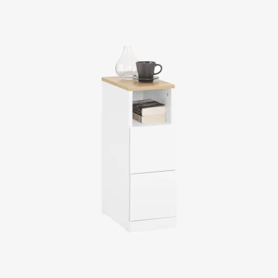 The Range Bedroom Storage Bedside Table with 2 Drawers - White