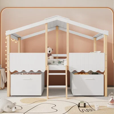 The Range 3ft Single Wooden Storage Bed , Children's bed(90x190cm) - White
