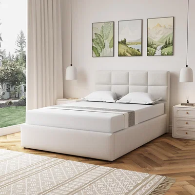 The Range Richwood Fabric 135cm Double Ottoman Bed Frame - Beige - Beige