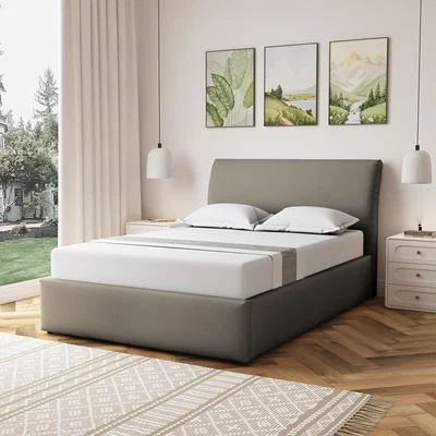 The Range Bethany Fabric 135cm Double Ottoman Bed Frame - Light Brown - Light Brown