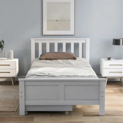 The Range Wooden Solid White Pine Storage Bed with Drawers Bed Furniture Frame - white