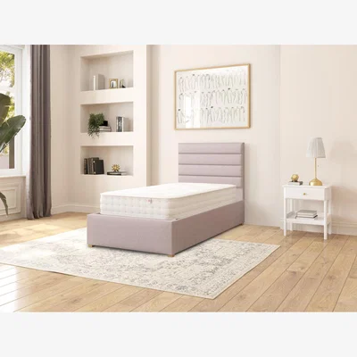 The Range Kelly Fabric Ottoman Storage Bed, Eire Linen Fabric - Grey / Single