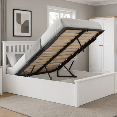 The Range Aspen 150cm Ottoman Bed - White
