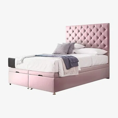 The Range Rose Chesterfield Ottoman Divan Bed  - Pink  / Double