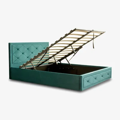 The Range Frome Ottoman, Gas Lift Storage Bed - Jade / King