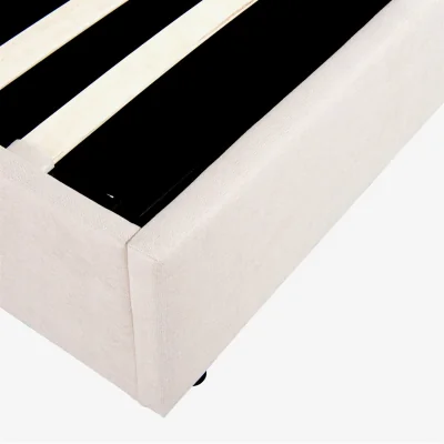 The Range Wrenbury Natural Upholstered Winged Ottoman Storage Bed - Natural / Double