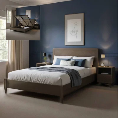 The Range XR Living Clara Wooden Shadow Ottoman Bed - Dark Oak / King