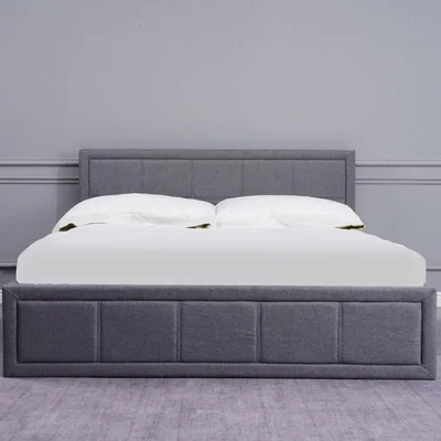 The Range Upholstered Storage Ottoman Bed 3ft Single Memory Foam Mattress - Grey