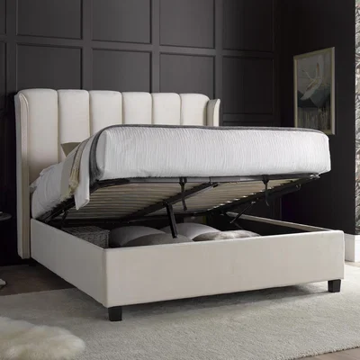 The Range Rest Relax Aimee Warmstone Velvet Ottoman Bed - Warmstone / Double