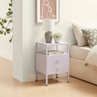 The Range Lykke Metal Storage Bedside Table - Pink