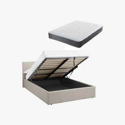 The Range LUNA Double Ottoman Storage Bed with Spring & Foam Mattress