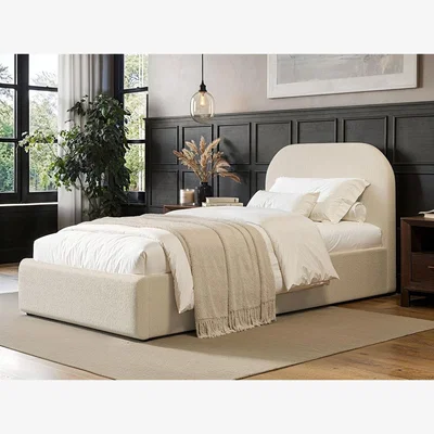 The Range Alba Single Ottoman Bed - Cream