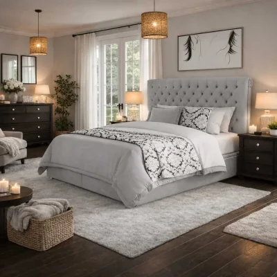 The Range Sleigh Divan Ottoman Bed - Silver / Single