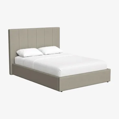 The Range FWStyle Hoscar Double Ottoman Bed Frame Beige Underbed Storage - Beige