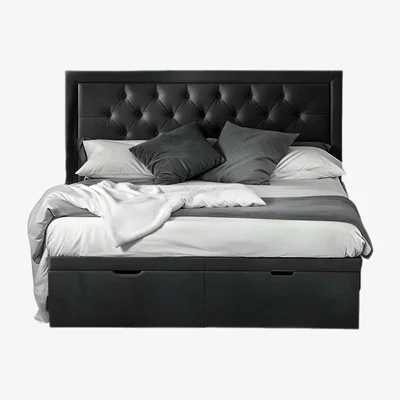 The Range Hillier Hilton Chesterfield Ottoman Bed  - Black  / King