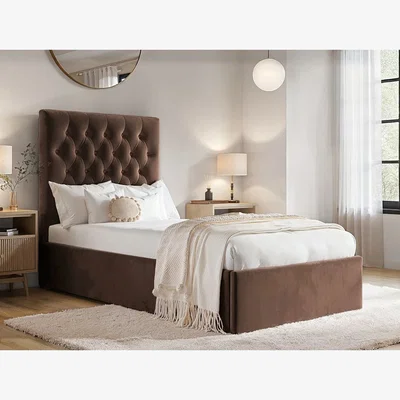 The Range Milan Single Ottoman Bed - Brown