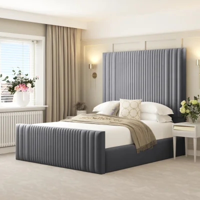 The Range Aspire Upholstered Bed Frame Ottoman Gas Lift Storage with 70" Headboard