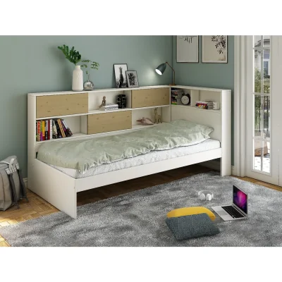 The Range Jorgi Corner Storage Bed White & Oak