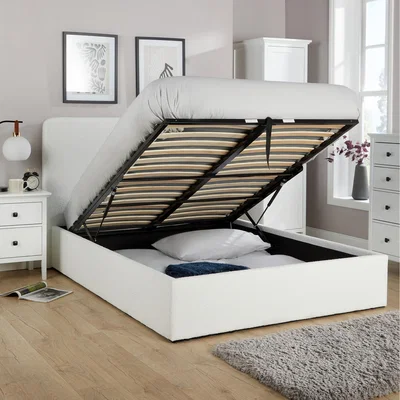 The Range Serenity Ottoman Boucle Storage Bed - Cream / King