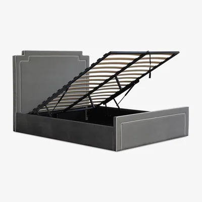 The Range Amelia Ottoman Bed - Grey / Double
