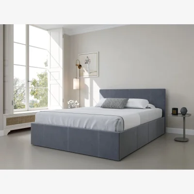 The Range Parker Grey Velvet End Lift Ottoman Bed Frame - Double - Grey
