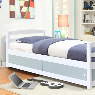 The Range 3ft Single Wooden Storage Bed - Grey