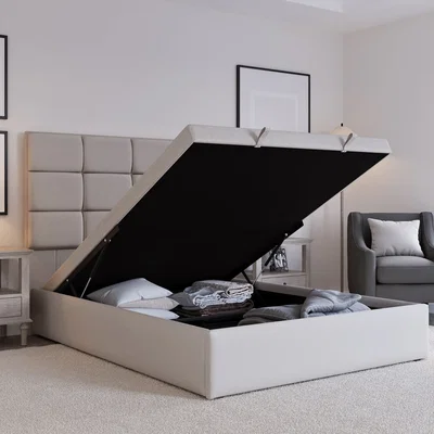 The Range Snuggle Beds Hayden Ivory Ottoman Bed - Ivory / Double