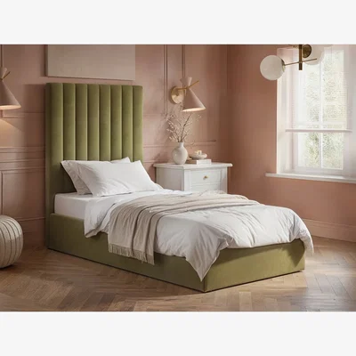 The Range Everley Single Ottoman Bed - Green