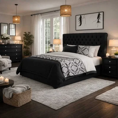 The Range Sleigh Divan Ottoman Bed - Black / Single