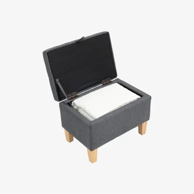 The Range HOMCOM Linen Storage Ottoman for Bed End Shoe Bench - Charcoal grey